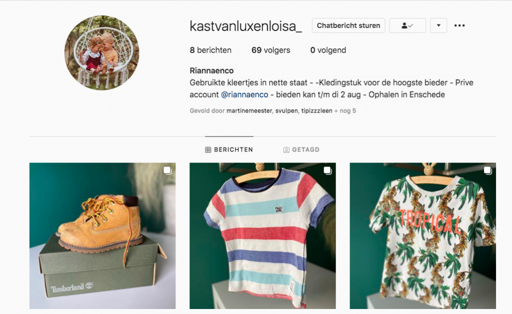 instagram closet sale