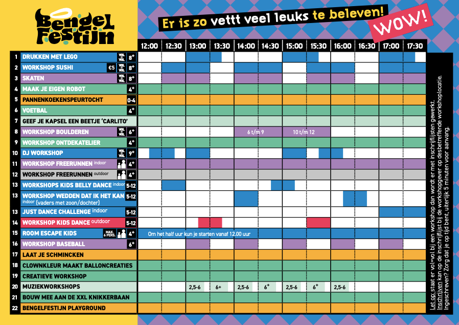 timetable bengelfestijn